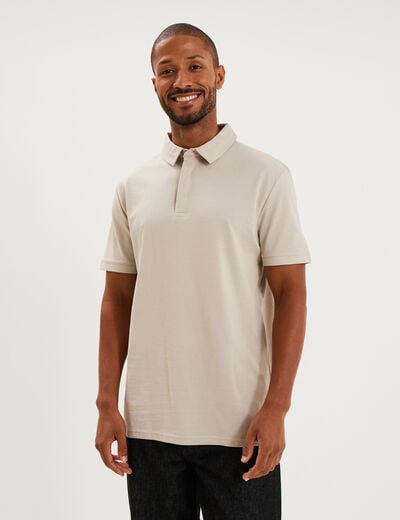 Polo manches courtes gris clair homme
