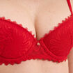 Soutien-gorge corbeille paddé dentelle rouge femme
