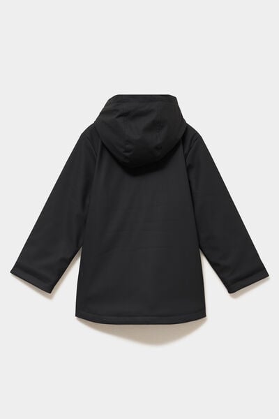 Parka doubl&eacute;e &agrave; capuche imperm&eacute;able noir fille