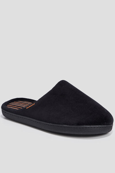 Chaussons mules Isotoner noir homme
