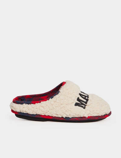 Chaussons mules Noël sable femme