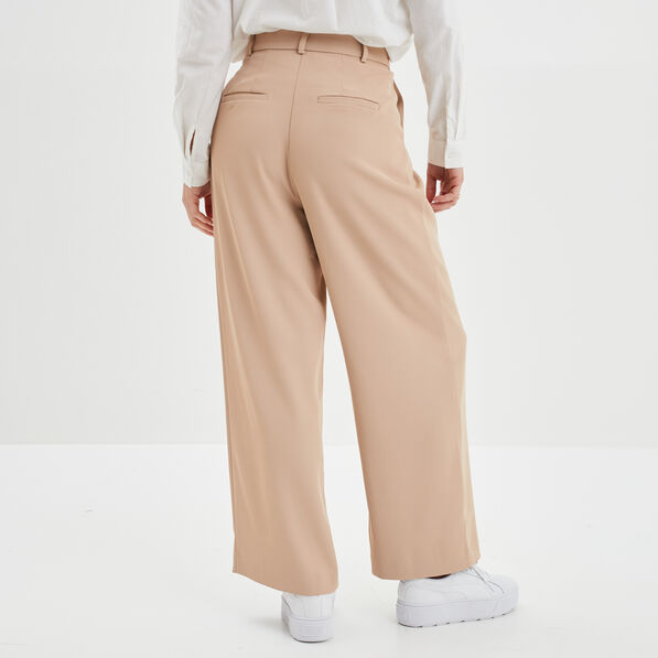 pantalon city wide leg a pinces sable femme Pantalon city wide leg à pinces sable femme
