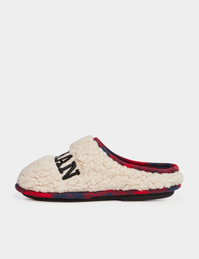 Chaussons mules Noël sable femme