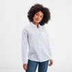 Chemise manches ajustables 1 poche coton bleu ciel femme