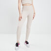 Legging taille haute côtelé sable femme