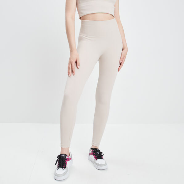 legging taille haute cotele sable femme Legging taille haute côtelé sable femme
