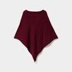 Poncho asym&eacute;trique prune femme