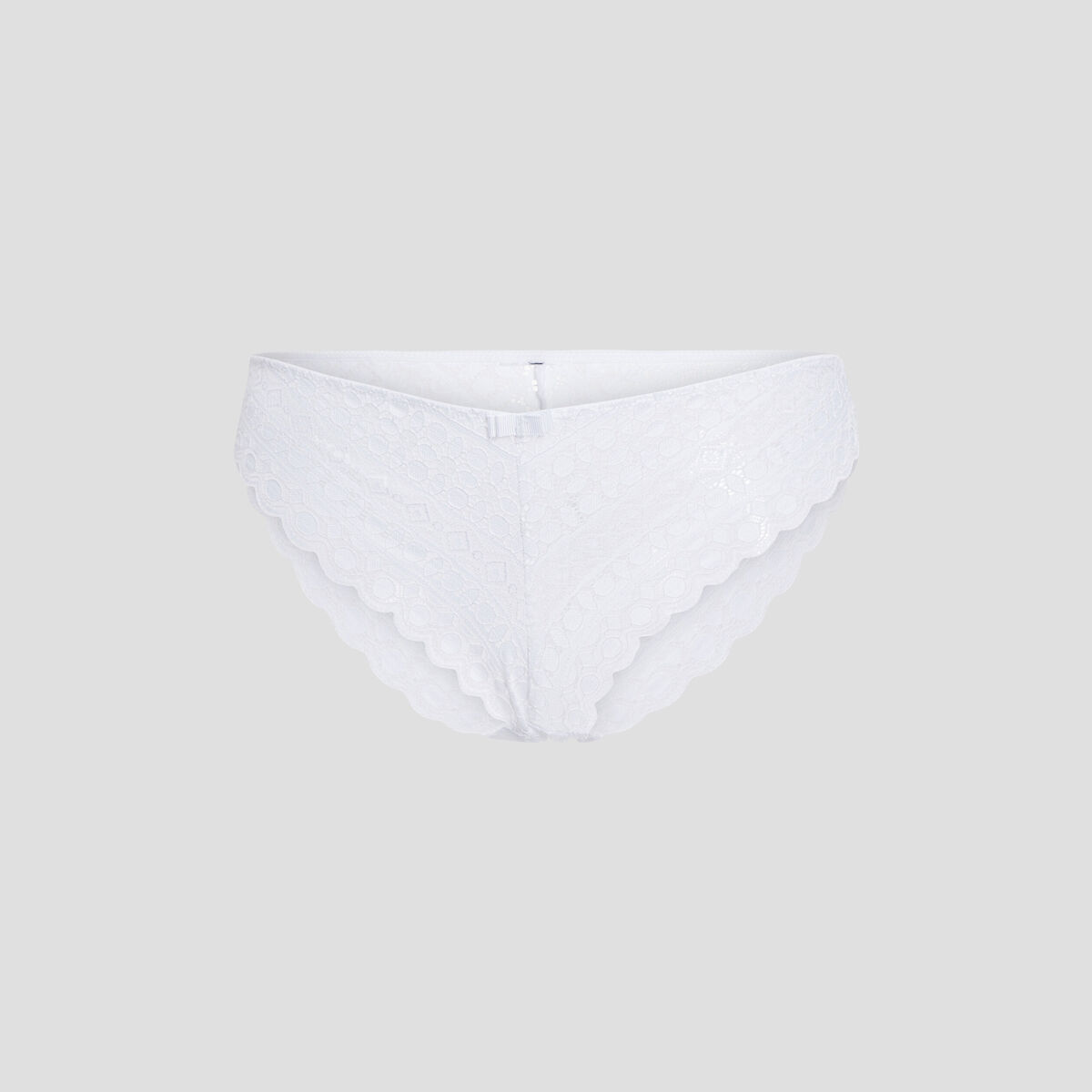 Culotte en dentelle taille &eacute;lastiqu&eacute;e blanc femme