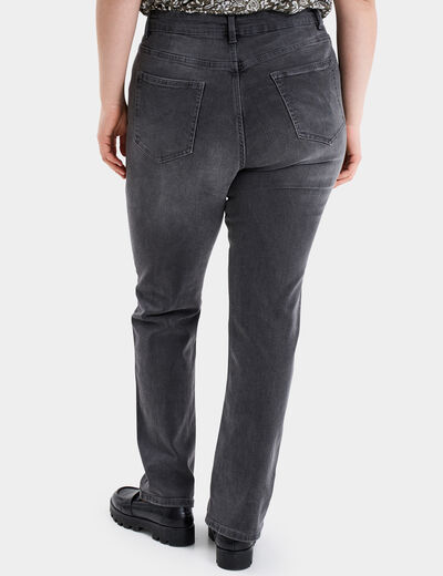 Jeans straight taille haute Modavista denim gris femme grande taille