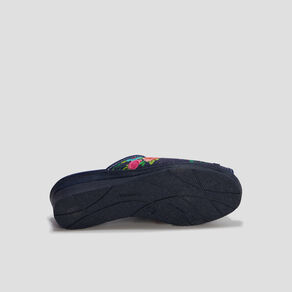 Chaussons mules compensés multicolore femme