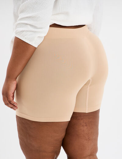Short taille haute élastiquée sable femme grande taille