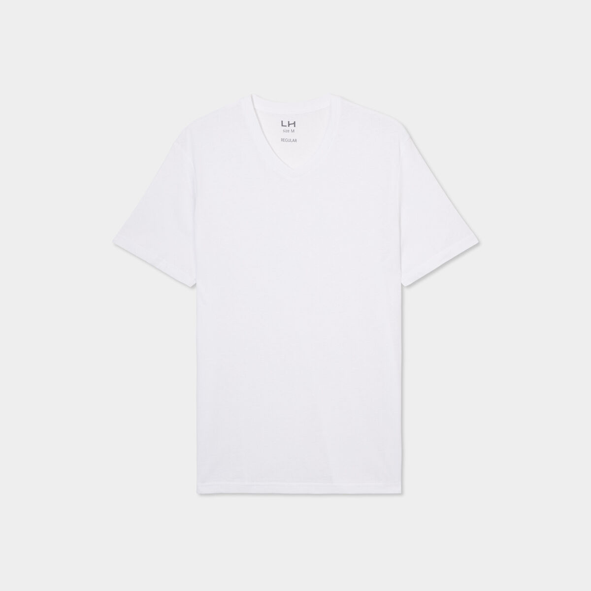 T-shirt manches courtes coton col V blanc homme