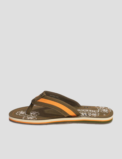Mules plates vert kaki homme