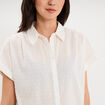 Chemise manches courtes coton blanc femme