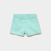 Short droit en coton taille ajustable vert clair fille