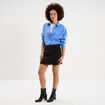 Chemise fluide manches longues oversize bleu electrique femme