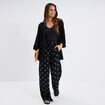 Pantalon fluide large crêpe noir femme