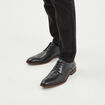 Derbies &agrave; lacets en cuir lisse noir homme