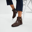 Bottines avec boucles et talons 2 cm marron femme