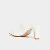 Mules à talons blanc femme