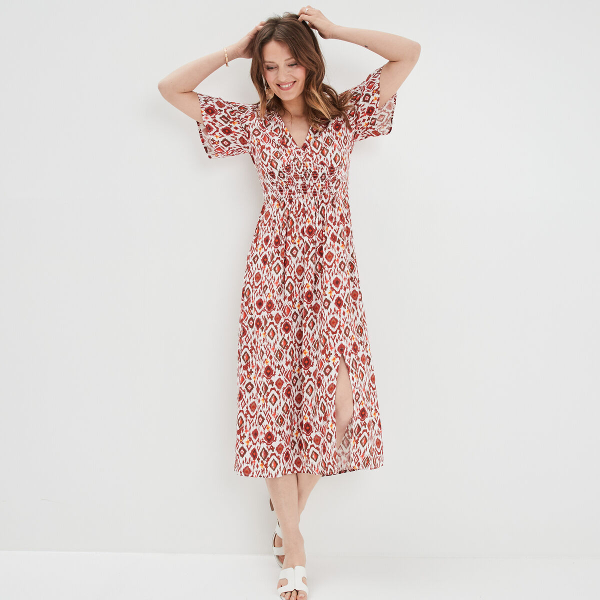 Robe longue droite Creeks multicolore femme