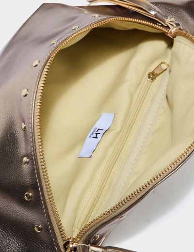 Sac en bandouli&egrave;re couleur or femme
