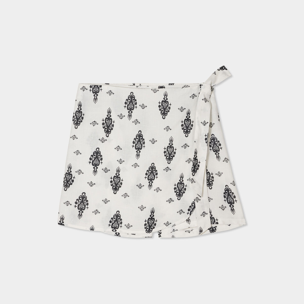 Jupe-short fluide noir femme
