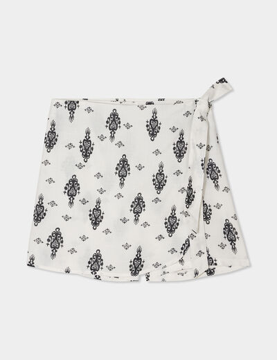 Jupe-short fluide noir femme