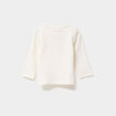 T-shirt col tunisien manches longues blanc b&eacute;b&eacute; gar&ccedil;on