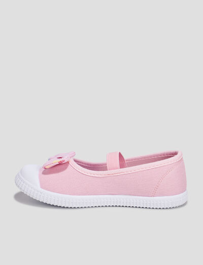 Babies en toile avec noeuds rose fille