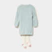 Ensemble robe tricot et collants vert pastel b&eacute;b&eacute; fille