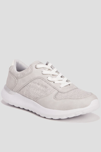 Runnings à lacets gris femme