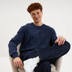 Pull col rond manches longues bleu fonc&eacute; homme