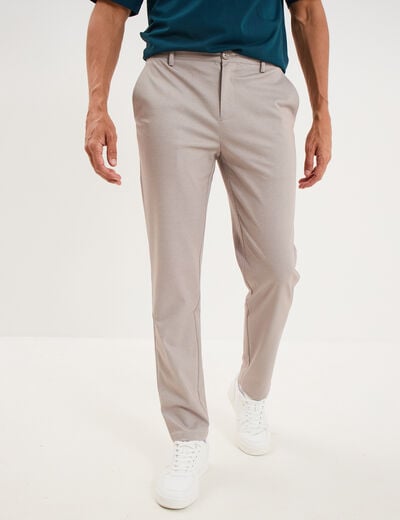 Pantalon chino slim beige clair homme