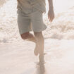 Short chino droit gaze de coton vert clair homme