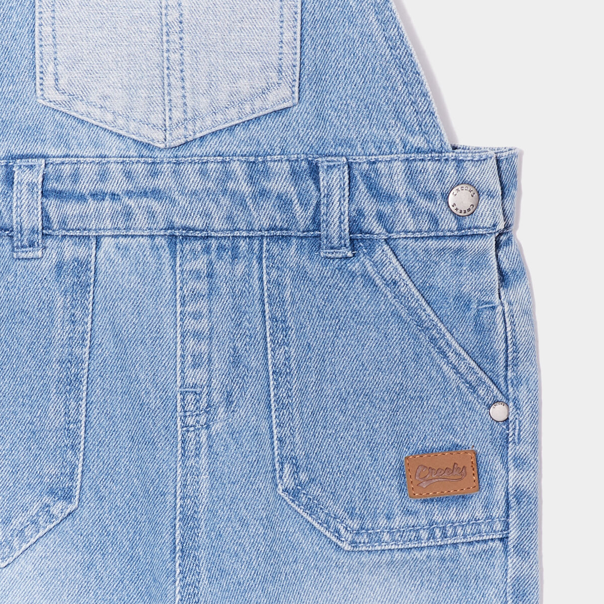 Salopette aspect jean Creeks en coton denim stone bébé garçon