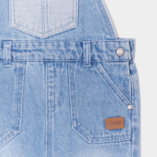 Salopette aspect jean Creeks en coton denim stone bébé garçon