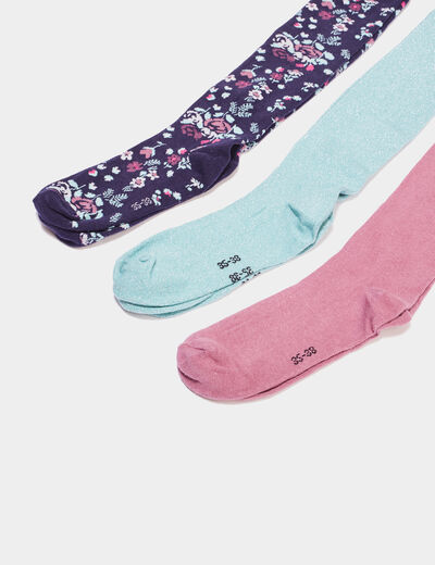 Lot 3 collants multicolore fille
