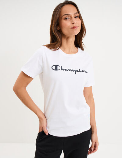 T-shirt manches courtes coton Champion blanc femme