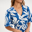 Robe longue col V taille &eacute;lastiqu&eacute;e bleu marine femme
