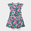Robe courte &eacute;vas&eacute;e &agrave; volants bleu marine fille