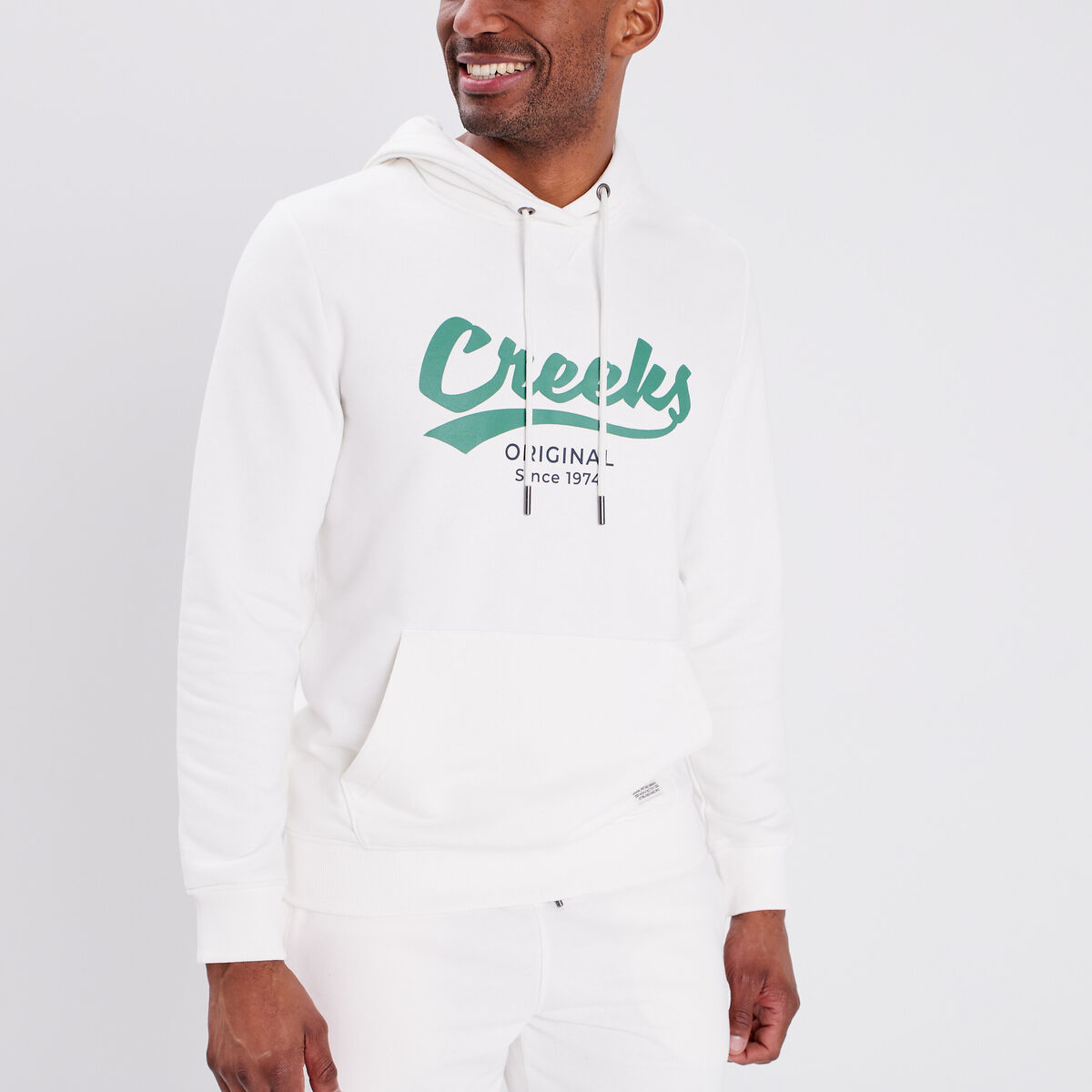 Sweat à capuche hoodie Creeks ivoire homme