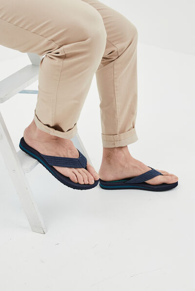 Tongs brides en jean Wamea Beach bleu homme