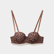 Soutien-gorge bandeau microfibre marron femme