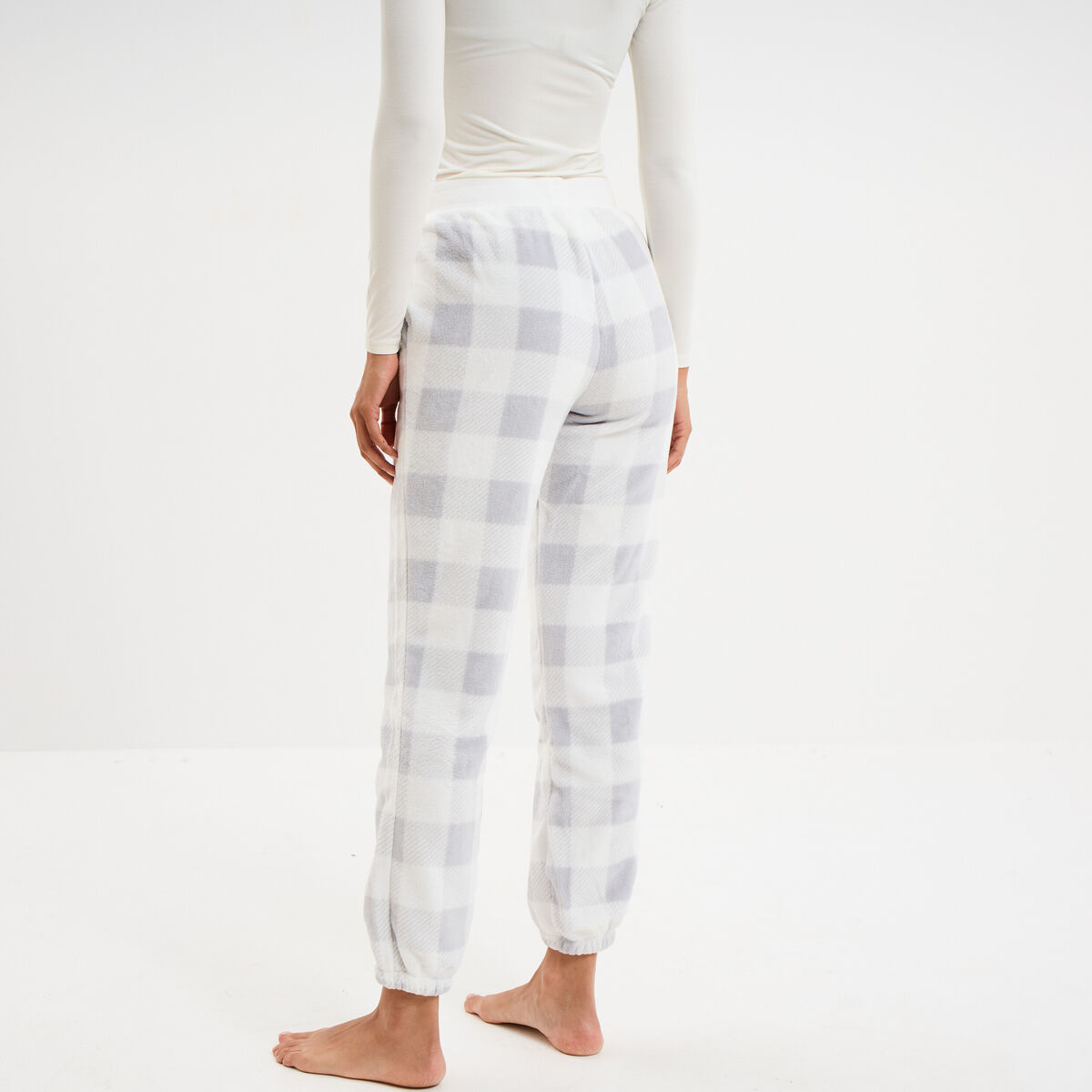 Pantalon de pyjama ecru femme