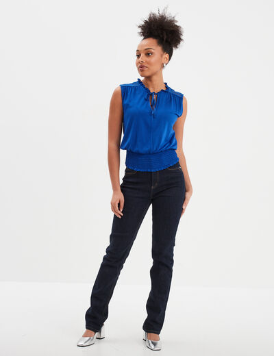 T-shirt taille smockée Creeks bleu roi femme