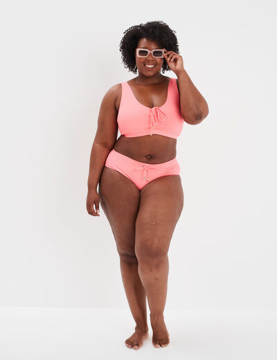 Bas de maillot de bain orange corail femme grande taille