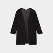 Gilet fin mi long manches 3/4 noir femme