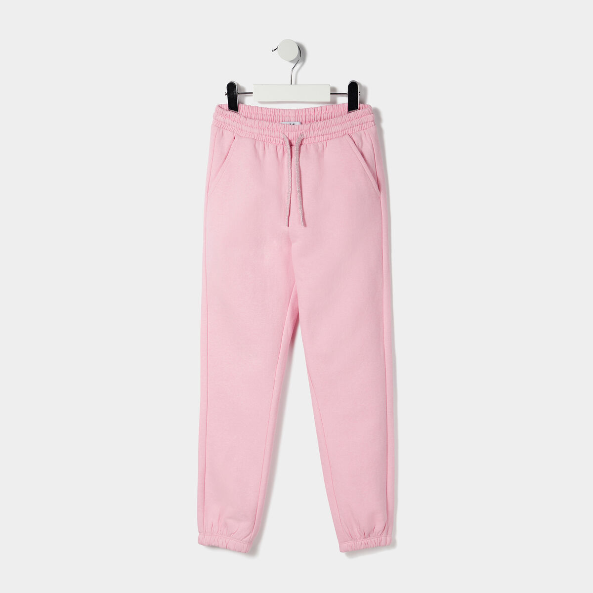 Pantalon de jogging bas élastiqué rose pastel fille