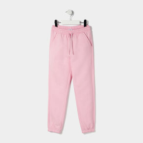 Pantalon de jogging bas élastiqué rose pastel fille